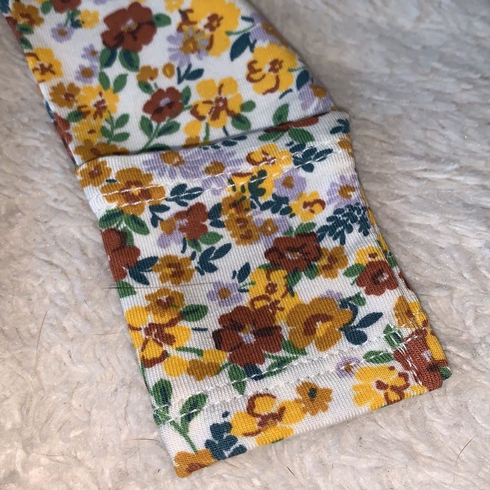 NWT Angel Dear Sweet Calico Floral Zipper Footie 3-6M - Picture 10 of 11